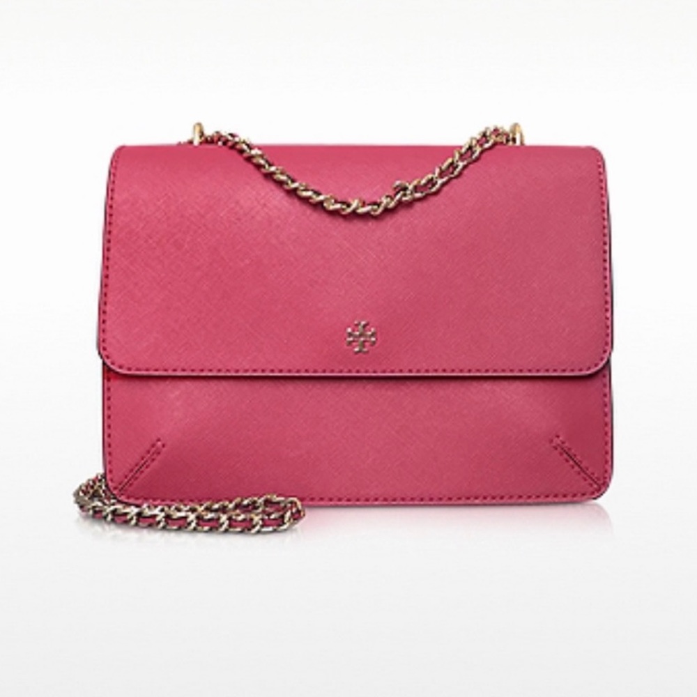 NWT - Tory Burch Robinson Convertible Shoulder Bag Dark Peony 28846